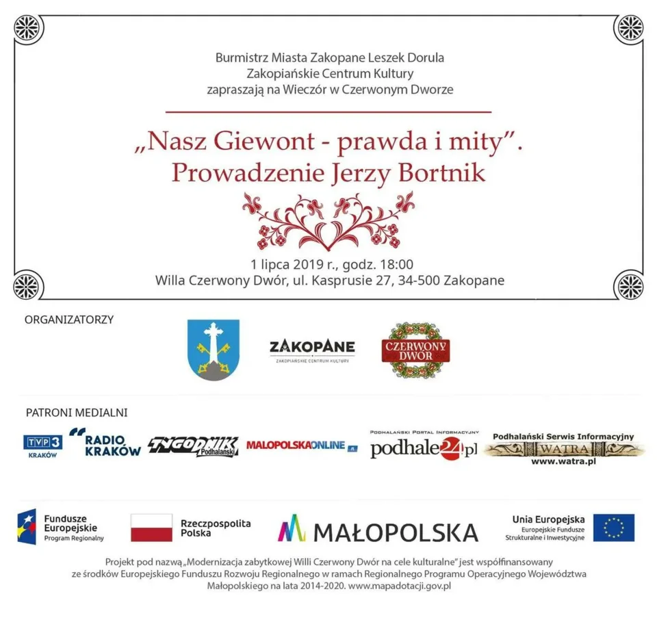 Wieczór w Czerwonym Dworze "Nasz Giewont - prawda i mity"