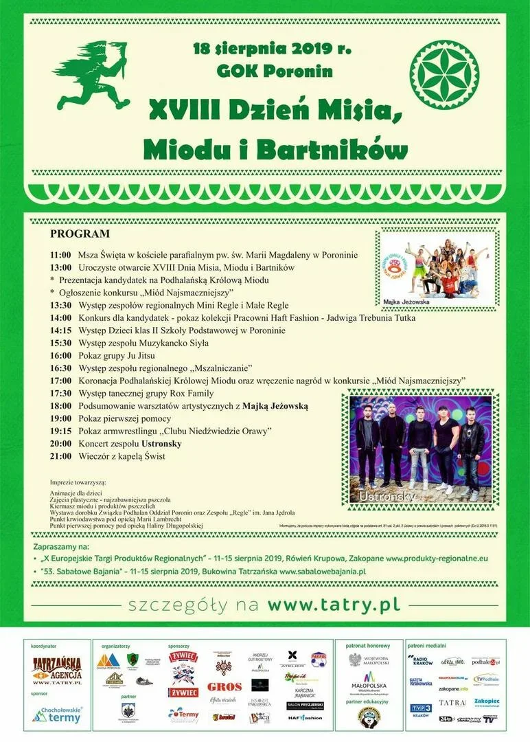 XVIII Tatrzańskie Wici - "XVIII Dzień Misia Miodu i Bartników" Poronin