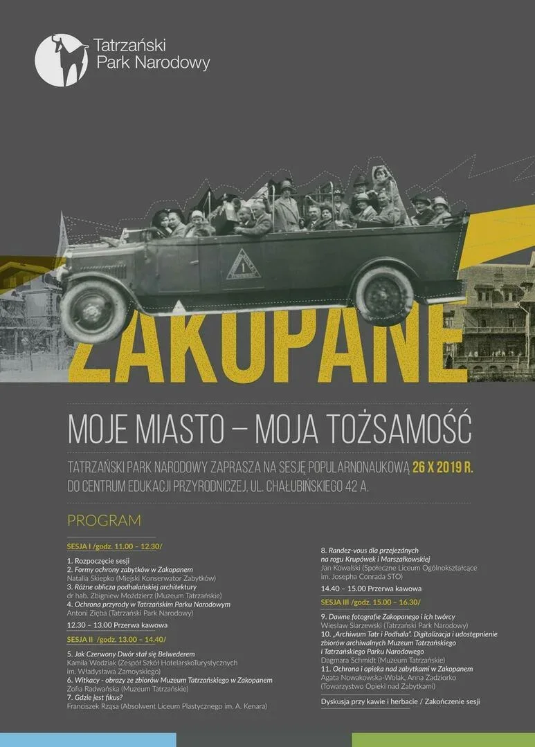 Sesja popularnonaukowa "Zakopane. Moje miasto – moja tożsamość"