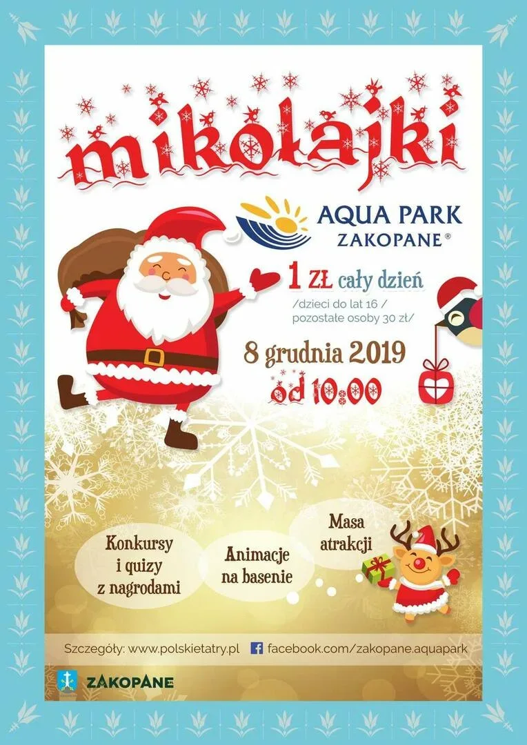 Świętuj MIKOŁAJKI w Aqua Park Zakopane