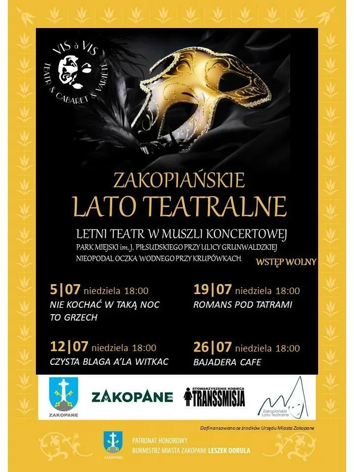 ZAKOPIAŃSKIE LATO TEATRALNE - LETNI TEATR W MUSZLI KONCERTOWEJ