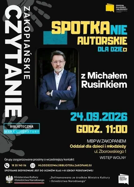 Spotkanie autorskie dla dzieci z Michałem Rusinkiem