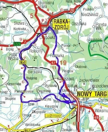 Raba Wyżna & Ponice - 52,8km