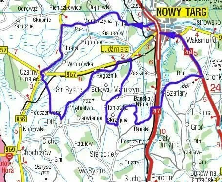 Czarny Dunajec & Maruszyna - 70,5km
