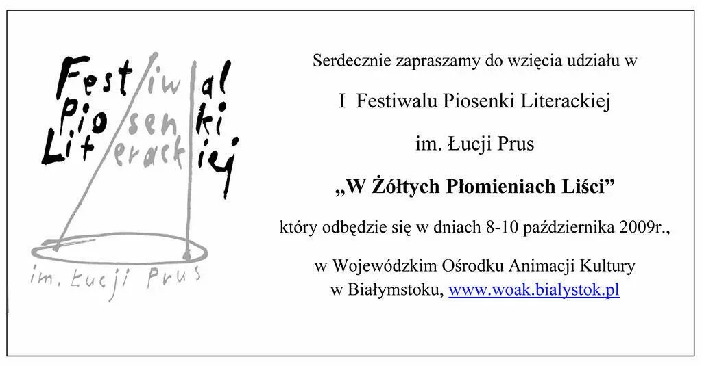 I Festiwal Piosenki Literackiej im. Łucji Prus „W Żółtych Płomieniach Liści”