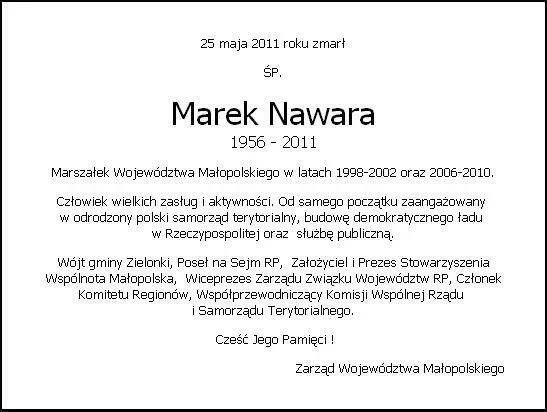 25 maja b.r. odszedł Marek Nawara