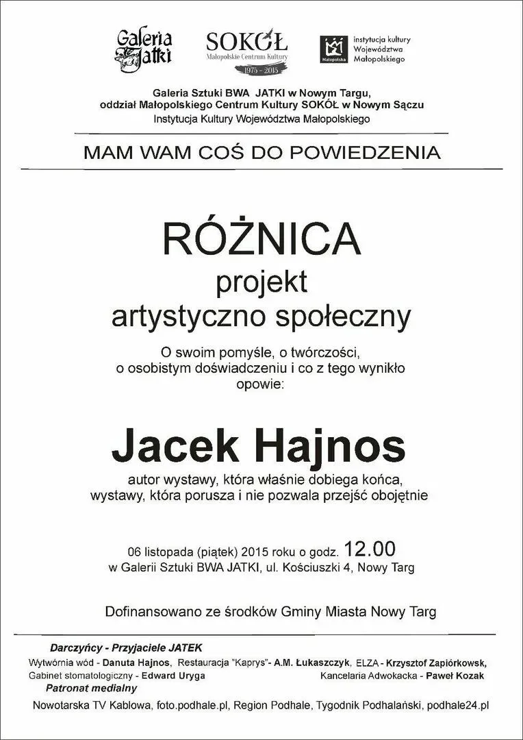 Zapraszamy na spotkanie z Jackiem Hajnosem