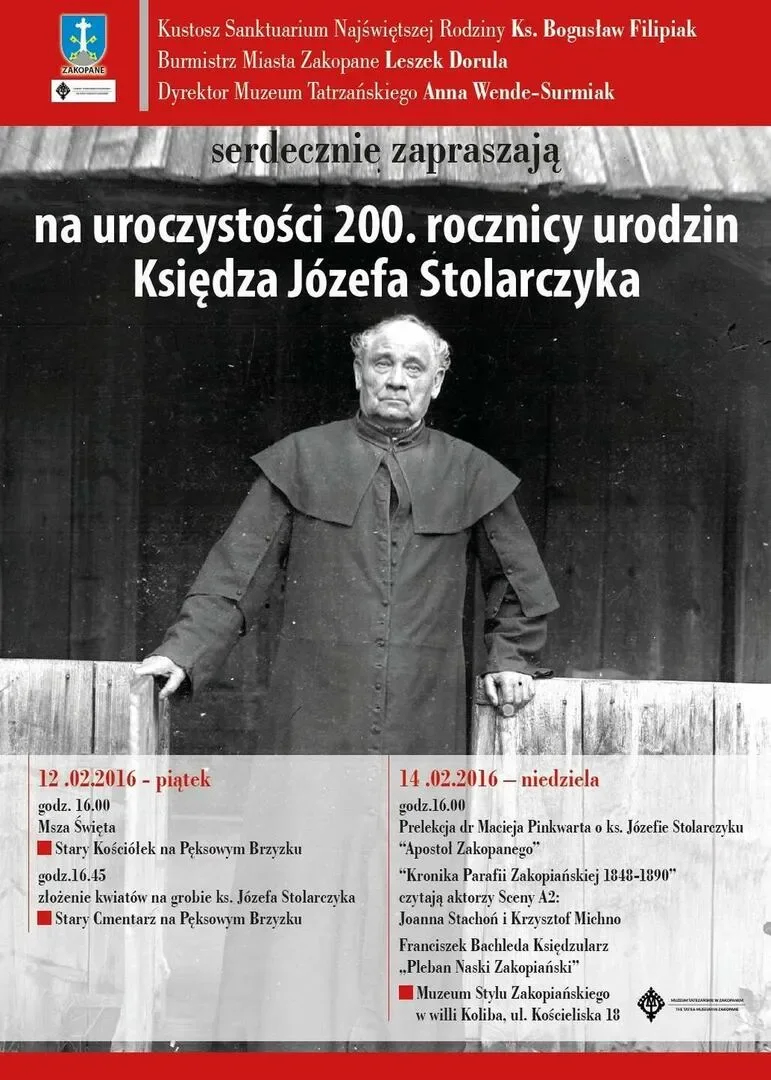 200. rocznica urodzin Księdza Józefa Stolarczyka