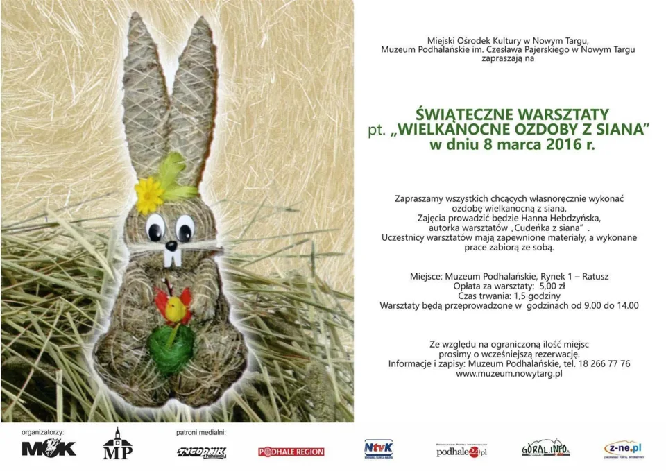 Świąteczne warsztaty pt. „Wielkanocne ozdoby z siana”