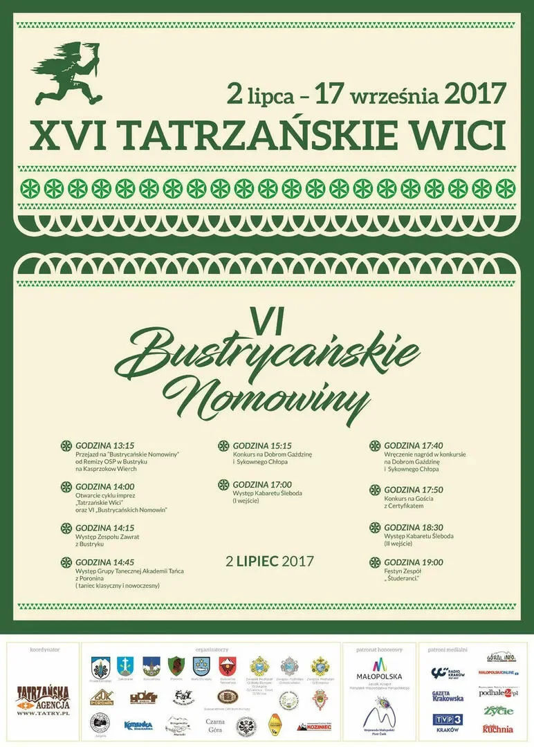 Ruszają XVI Tatrzańskie Wici - Zapraszamy na VI Bustrycańskie Nomowiny