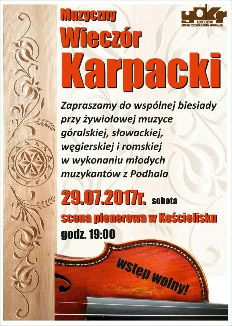 Zapraszamy na Muzyczną Biesiadę Karpacką