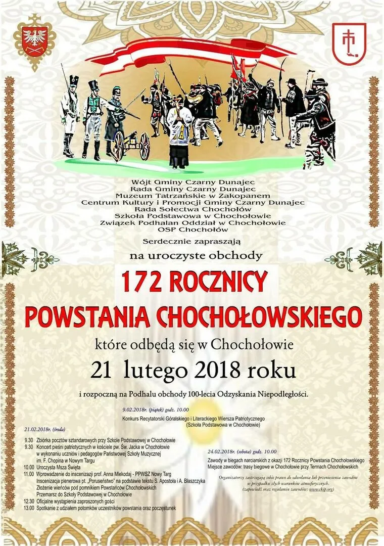 Uroczyste obchody 172 Rocznicy Powstania Chochołowskiego