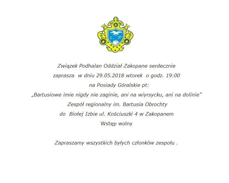 Posiady Góralskie pt: "Bartusiowe imie nigdy nie zaginie, ani na wiyrsycku, ani na dolinie"