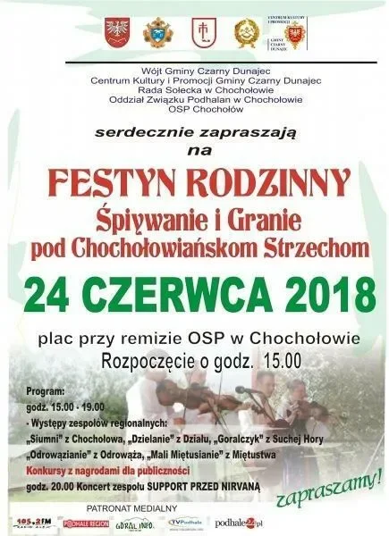 „ŚPIYWANIE I GRANIE POD CHOCHOŁOWIAŃSKOM STRZECHOM” - FESTYN RODZINNY W CHOCHOŁOWIE