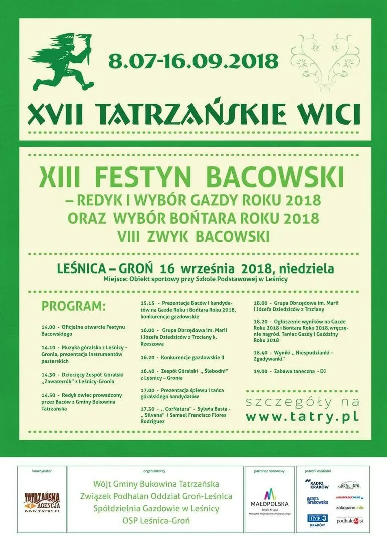XIII FESTYN BACOWSKI oraz VIII ZWYK BACOWSKI - LEŚNICA – GROŃ