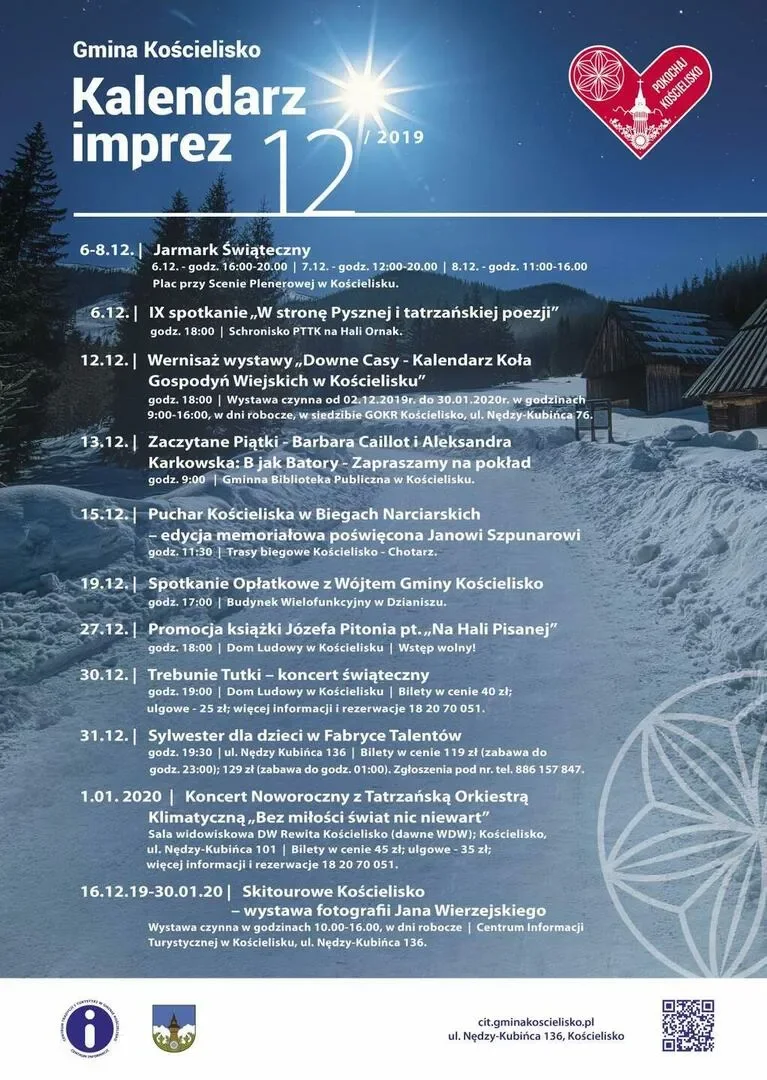 Gmina Kościelisko - Kalendarz imprez 12/2019