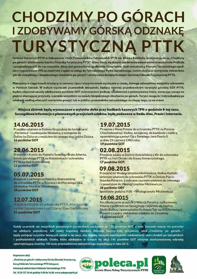 Chodzimy po górach i zdobywamy Górską Odznakę Turystyczną PTTK