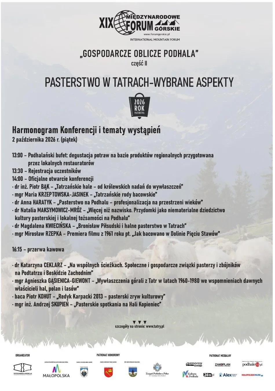 XIX MIĘDZYNARODOWE FORUM GÓRKIE: GOSPODARCZE OBLICZE PODHALA (CZĘŚĆ II) – ZAPROSZENIE