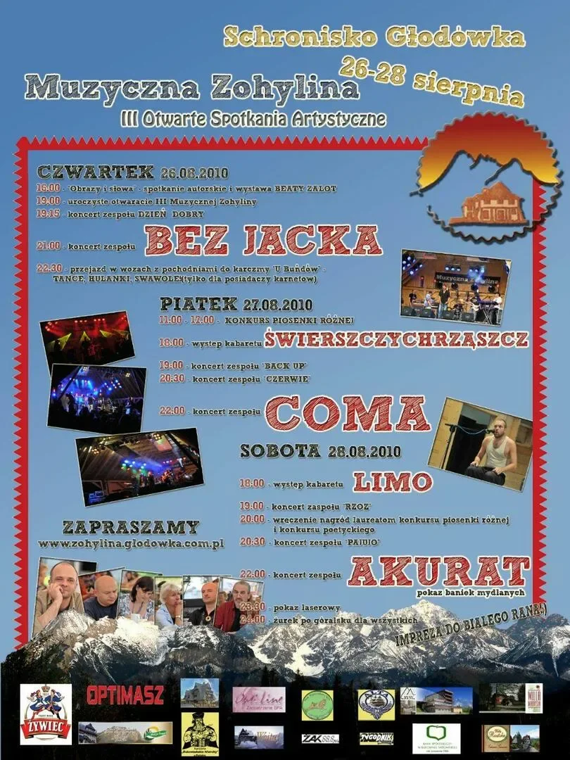 III Otwarte Spotkania Artystyczne Muzyczna Zohylina - 26‑28 sierpnia 2010