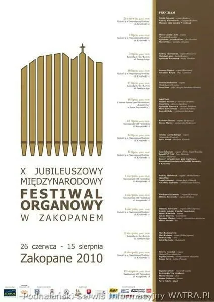 X Jubileuszowy Międzynarodowy Festiwal Organowy