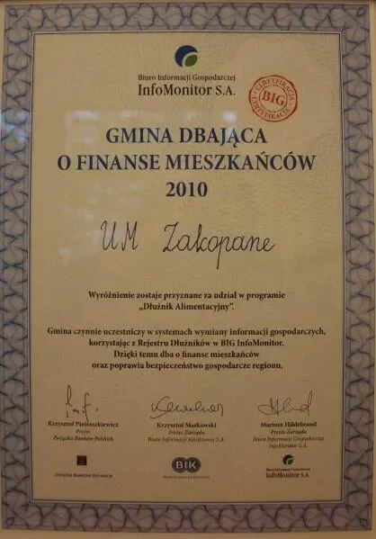 Zakopane dba o finanse mieszkańców
