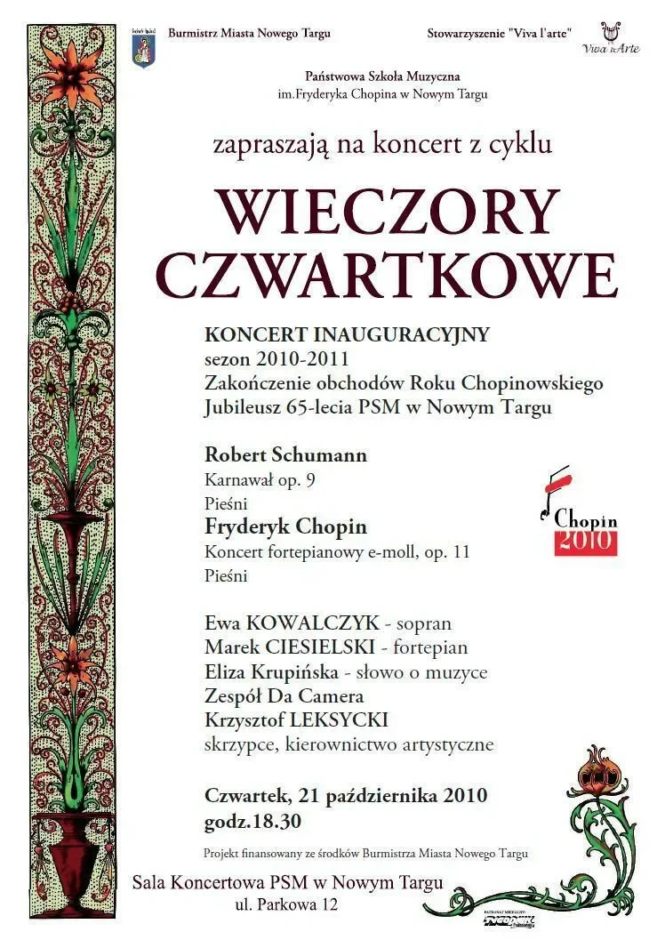 Koncert Inauguracyjny "Wieczorów czwartkowych"