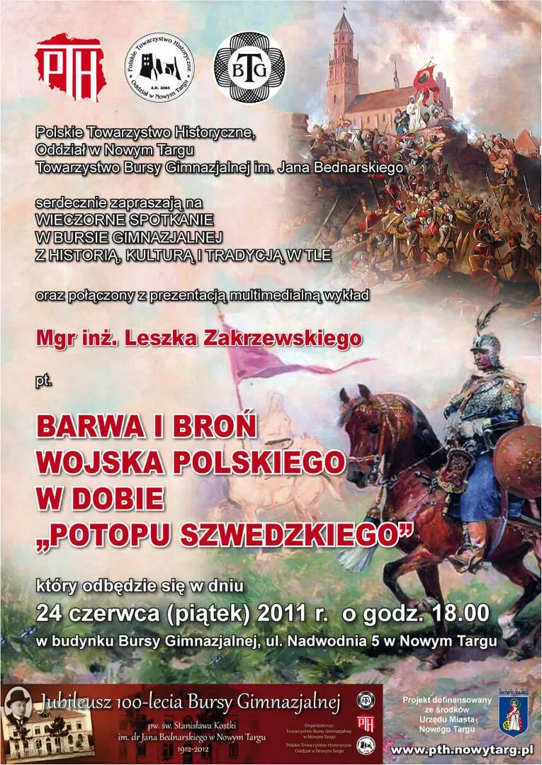 Barwa i broń wojska polskiego w dobie „potopu szwedzkiego”. Wykład mgr inż. Leszka Zakrzewski