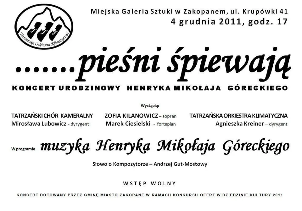 4 grudnia odbędzie się Koncert Urodzinowy Henryka Mikołaja Góreckiego
