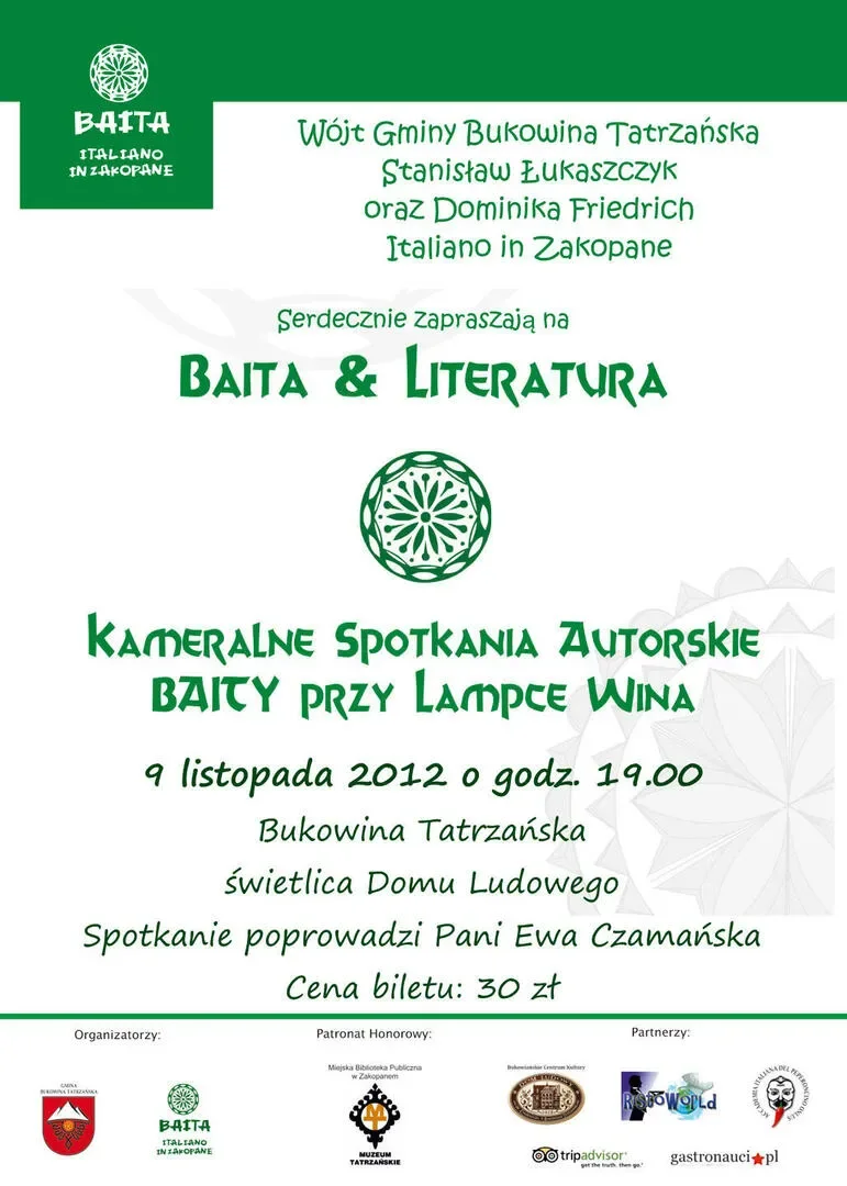 Wydarzenie kulturalne BAITA & LITERATURA
