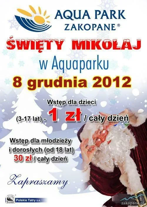Mikołaj w zakopiańskim Aqua Parku