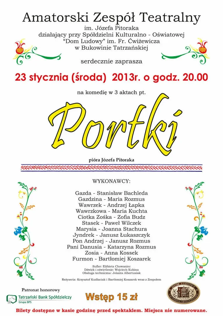 Komedia w 3 aktach pt.: PORTKI