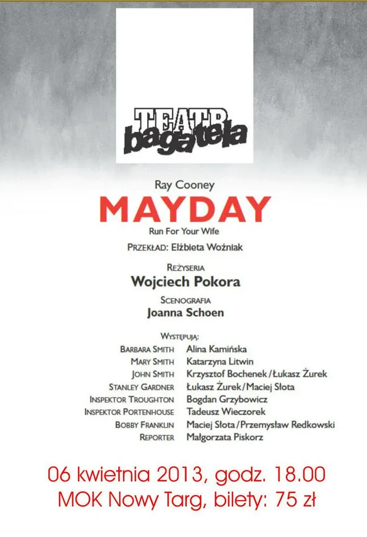 Teatr Bagatela ze spektaklem "Mayday" w MOK