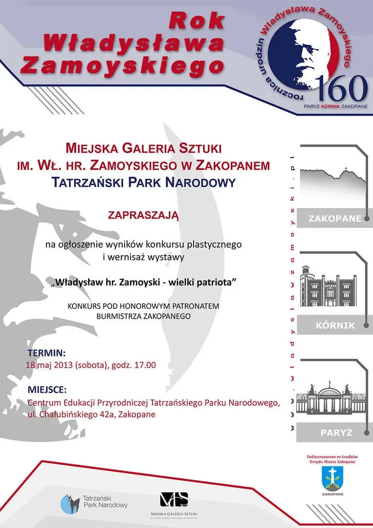 Ogłoszenie wyników konkursu plastycznego i wernisaż wystawy „Władysław hr. Zamoyski - wielki patriot