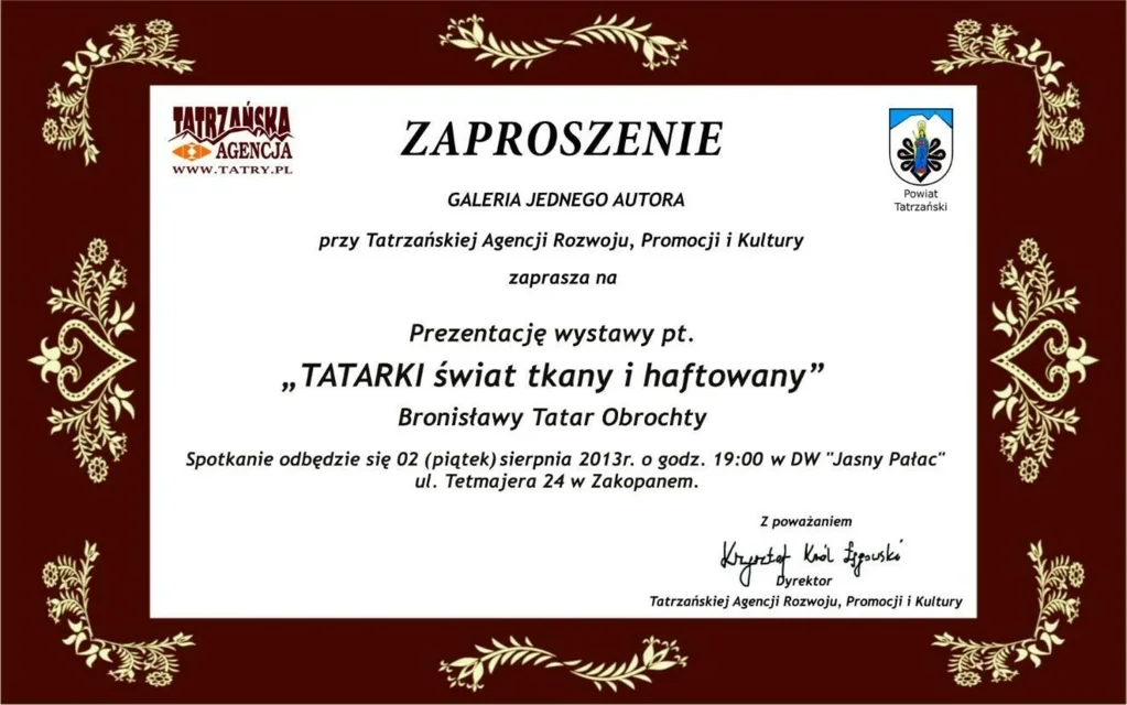 Prezentacja wystawy pt. „TATARKI świat tkany i haftowany”