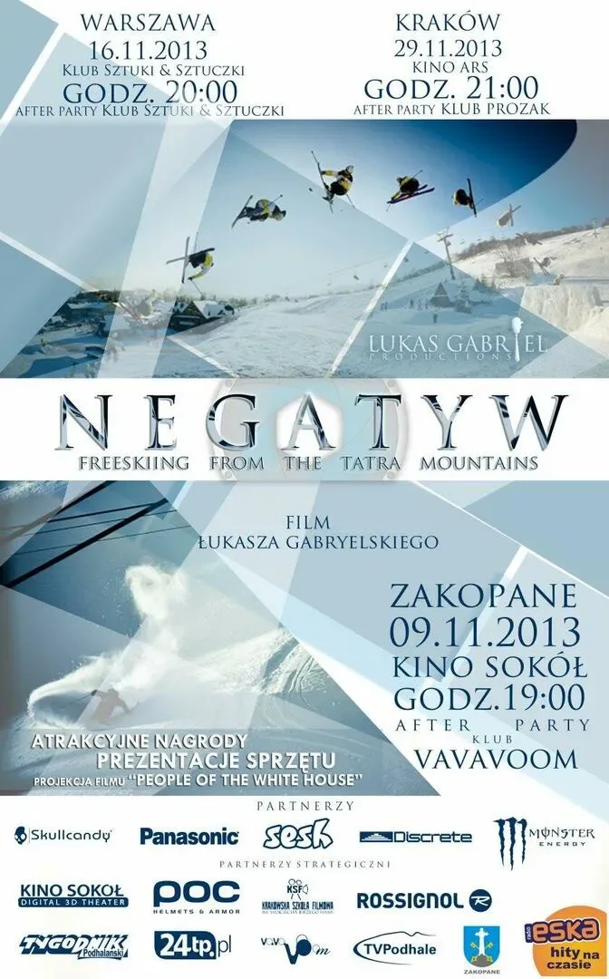 Negatyw - Film narciarski reżyserowany przez Łukasza Gabrielskiego, produkcja Lukas Gabriel Producti