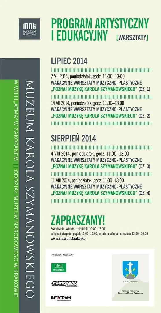 Edukacyjne warsztaty muzyczno-plastyczne "Poznaj muzykę Karola Szymanowskiego"