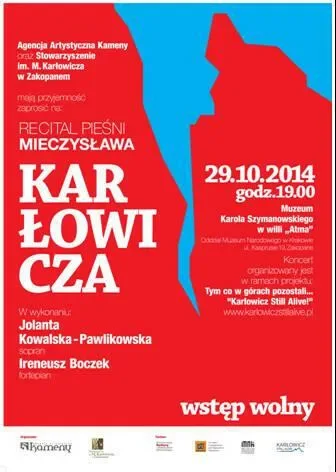 Recital pieśni Mieczysława Karłowicza