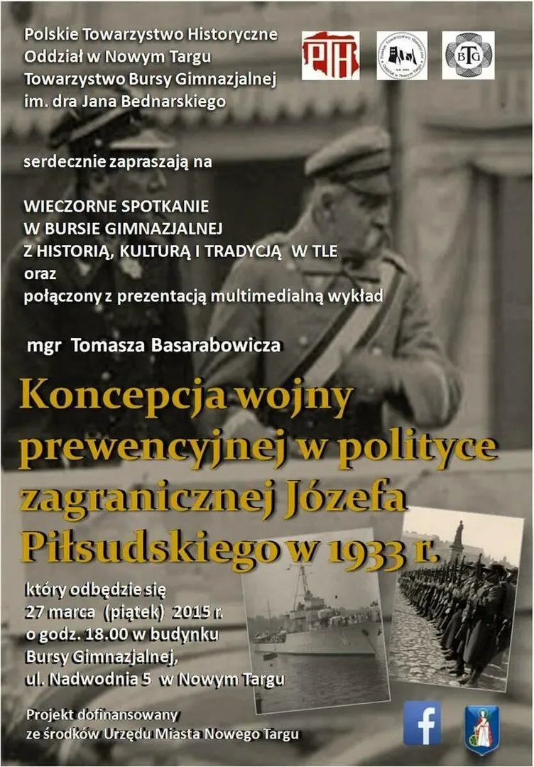 Wykład "Koncepcja wojny prewencyjnej w polityce zagranicznej Józefa Piłsudskiego w 1933 roku"