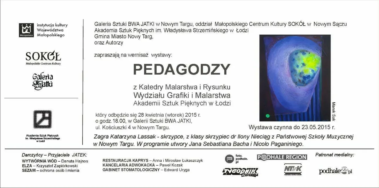 Wernisaż wystawy "Pedagodzy z Katedry Malarstwa i Rysunku Wydziału Grafiki i Malarstwa Akademii