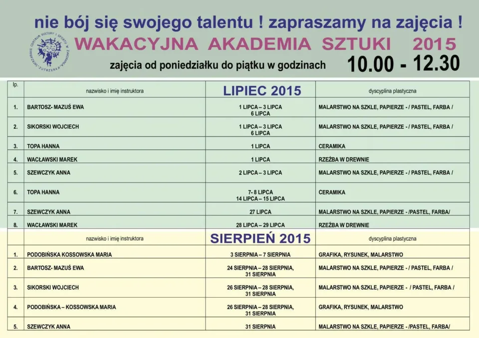 Wakacyjna Akademia Sztuki!
