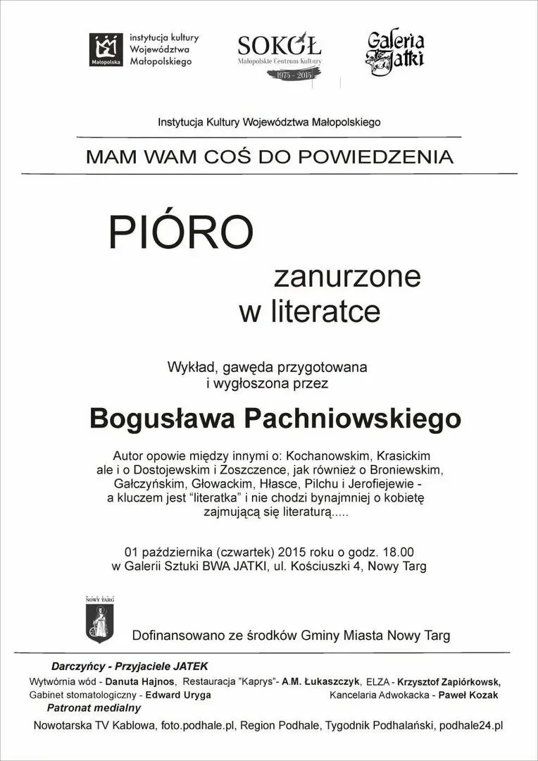 Gawędziarskie spotkanie "Pióro zanurzone w literatce"