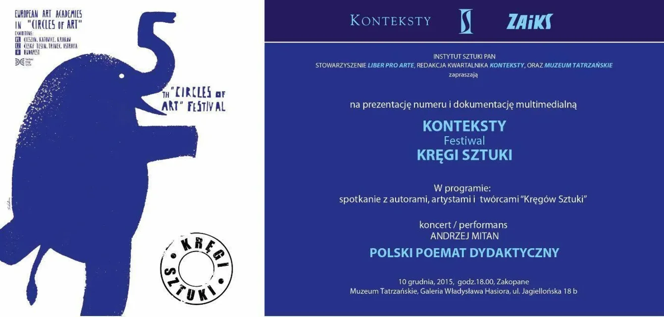 PREZENTACJA KWARTALNIKA „KONTEKSTY. FESTIWAL KRĘGI SZTUKI”
