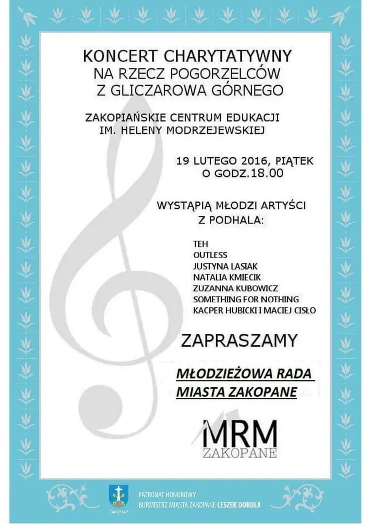 Koncert charytatywny Młodzieżowej Rady Miasta