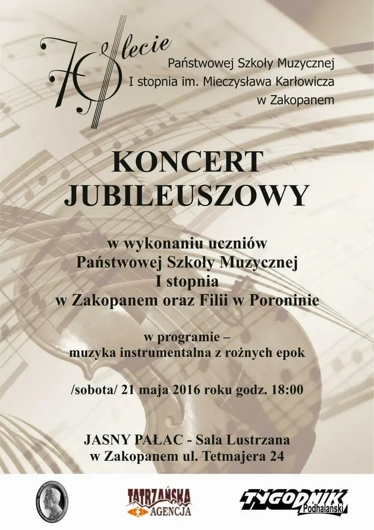 Koncert uczniów Państwowej Szkoły Muzycznej I stopnia im. Mieczysława Karłowicza w Zakopanem oraz Fi