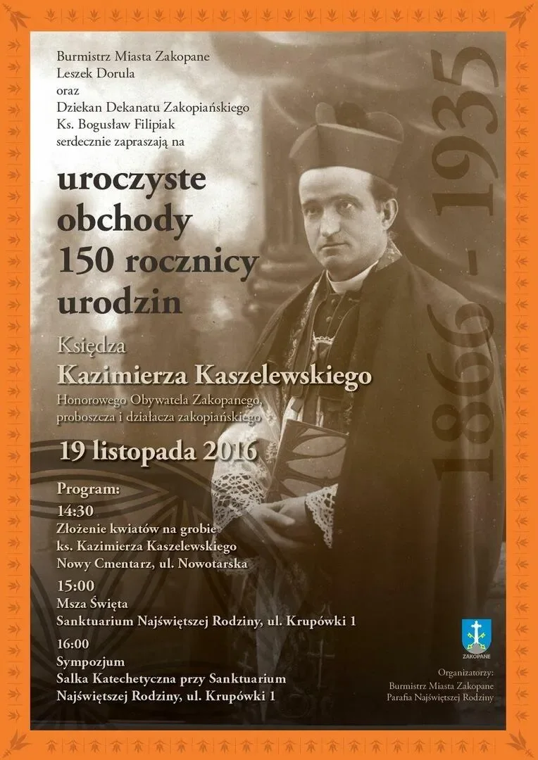Uroczyste obchody 150. rocznicy urodzin Księdza Kaszelewskiego