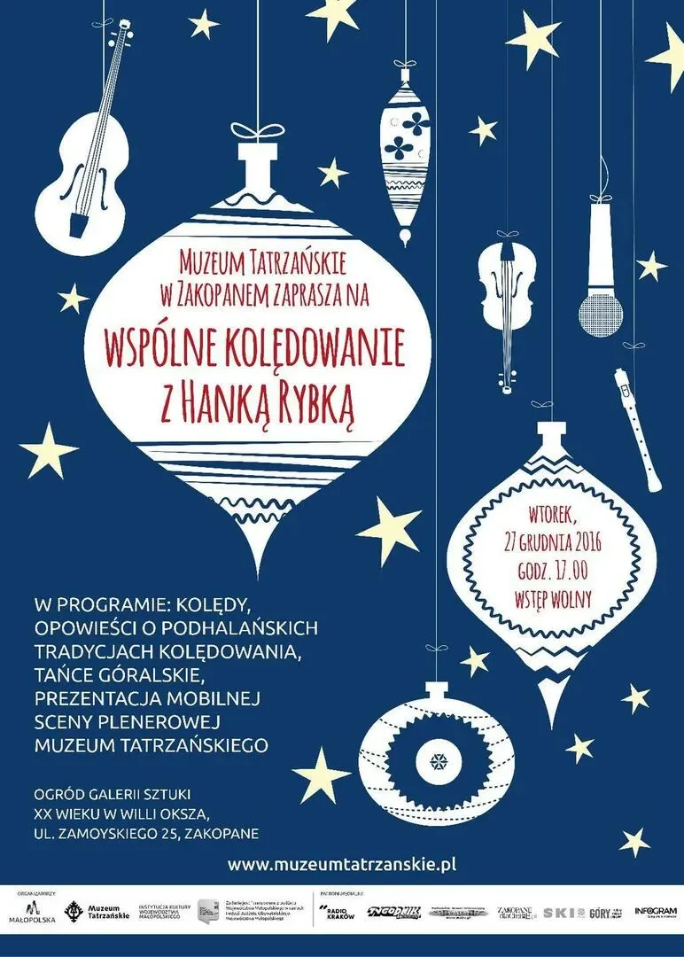 MUZEUM TATRZAŃSKIE ZAPRASZA NA WSPÓLNE KOLĘDOWANIE Z HANKĄ RYBKĄ I MUZYKĄ GÓRALSKĄ
