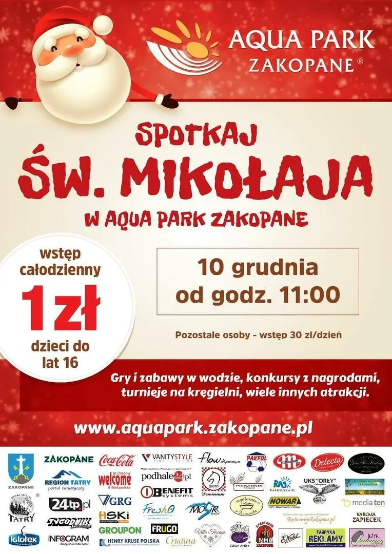 Świętuj MIKOŁAJKI w Aqua Park Zakopane