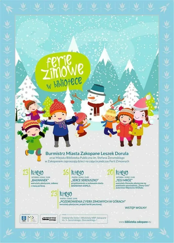 Zapraszamy na ferie zimowe w bibliotece