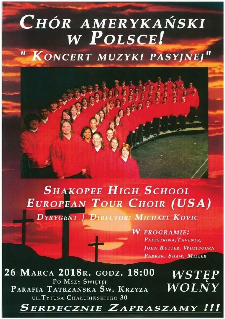 Koncert chóru szkolnego z USA