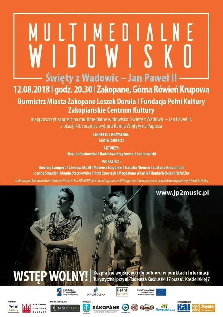 „Święty z Wadowic - Jan Paweł II" widowisko multimedialne w Zakopanem